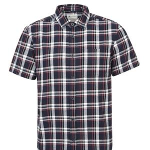 Jack & Jones Navy and White Plaid Men's Shirt